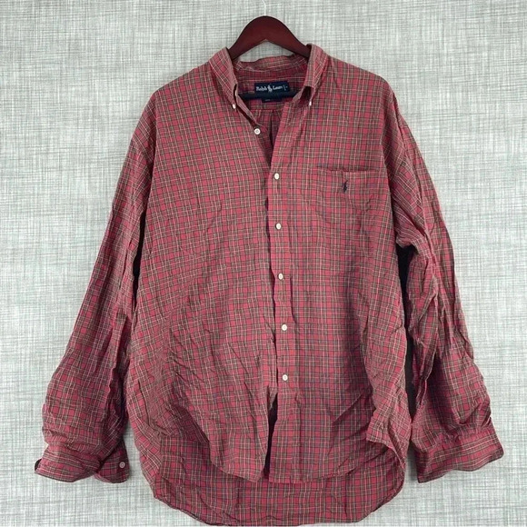 Ralph Lauren Mens Shirt Button Down Long Sleeve Mens Size XL Plaid 2158 - Picture 1 of 7